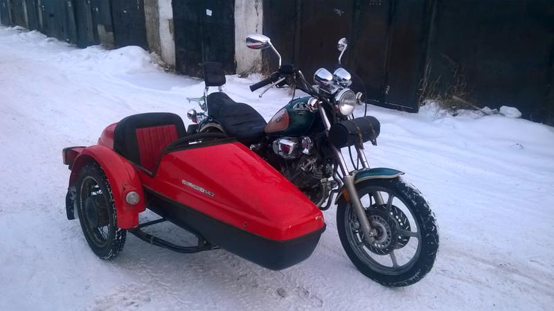 Yamaha Virago с коляской