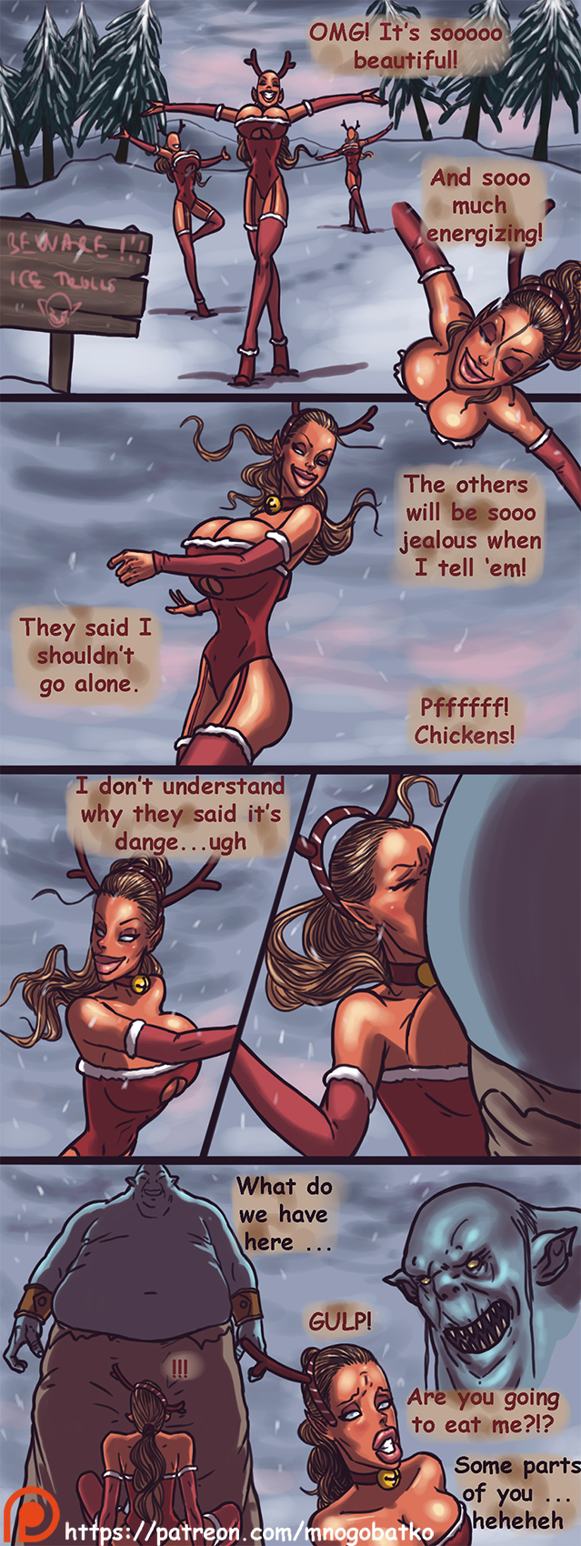 Updated threesome comic by Mnogobatko Winter Tale Ongoing Porn Comic