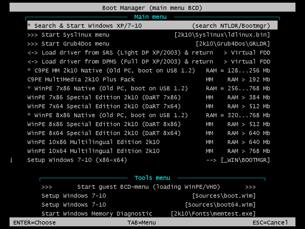 WINPE 2k10. Мультизагрузочный диск. Мультизагрузочный диск с программами. Multiboot HDD.